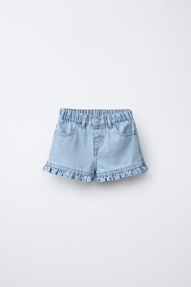 Zara Джинсовые шорты с воланами