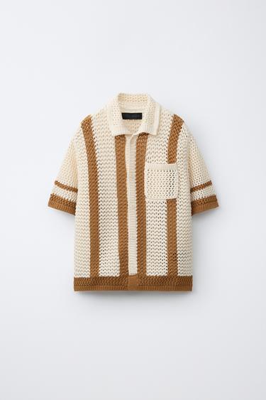 Zara Рубашка из кружева кроше