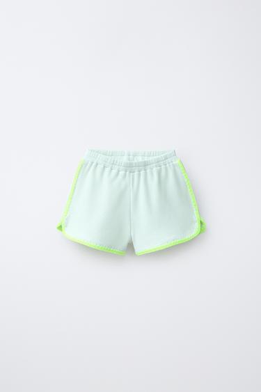 Zara Шорты-бермуды вафельного плетения с флуоресцентными деталями