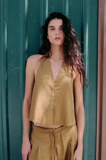 Zara Жилет с пуговицами купить с доставкой.