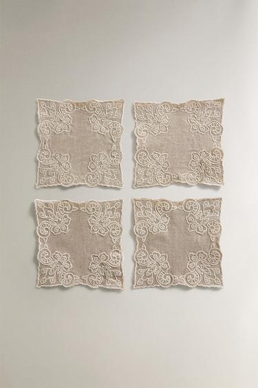 Zara Набор льняных подстаканников (набор из 4 штук)