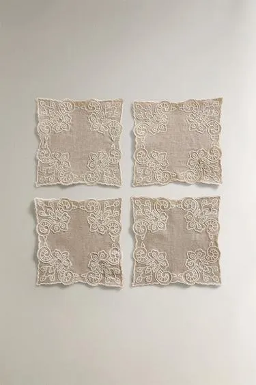 Набор льняных подстаканников (набор из 4 штук)