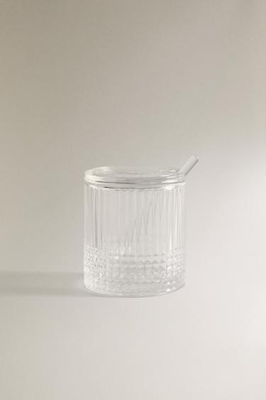 Zara Стеклянная сахарница с рельефным геометрическим дизайном