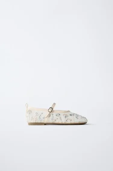 Туфли-балетки с вышивкой- Заказать в России