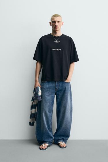 Zara Толстовка с коротким рукавом и надписями