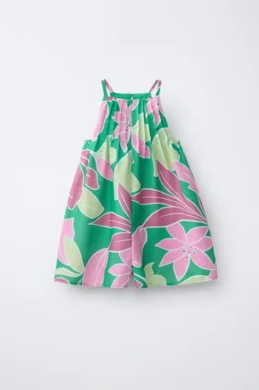 Короткий комбинезон с цветочным принтом- Заказать в России