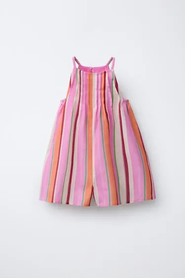 Короткий комбинезон халтер в полоску- Заказать в России