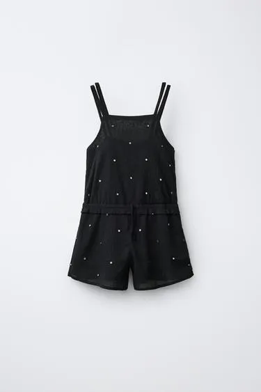 Короткий комбинезон с зеркальным декором