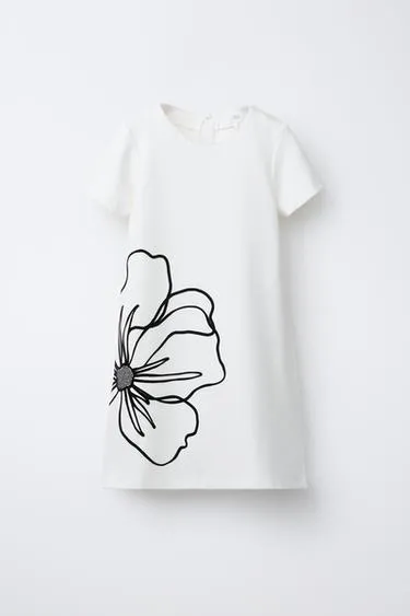 Платье с блестящим цветочным принтом- Заказать в России