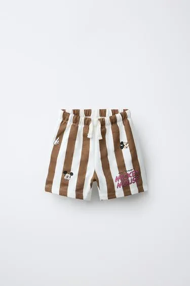 Шорты-бермуды из мягкой ткани в полоску с принтом Mickey Mouse © Disney- Заказать в России