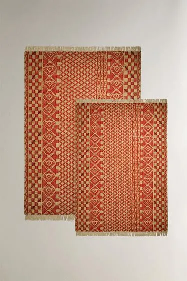 Джутовый ковер с геометрическим принтом- Заказать в России