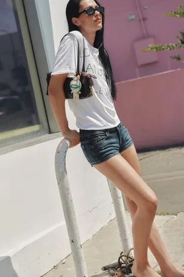 Джинсовые мини-шорты Trf с низкой посадкой