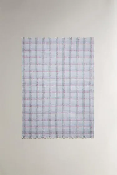 Плед с клетчатым мехом для детей