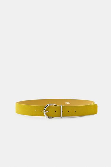Zara Ремень из 100% спилка с круглой пряжкой