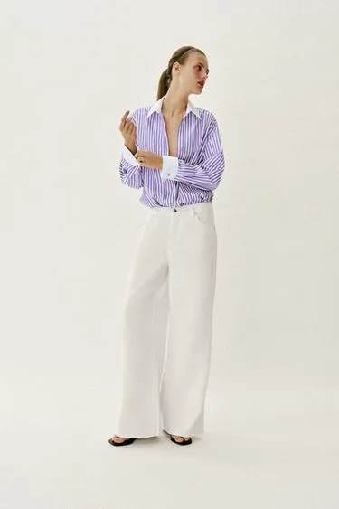 Рубашка из поплина в полоску- Заказать в России