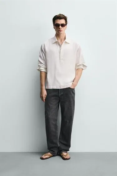 Поло из хлопка и льна