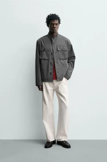 Куртка-рубашка из хлопка с карманами