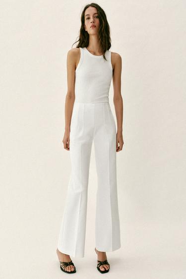 Zara Брюки с высокой талией на молнии сзади