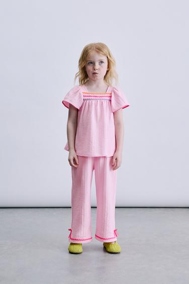 Zara Брюки-кюлоты из рельефной ткани с контрастными волнами