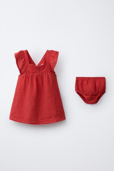 Zara Платье из 100% льна