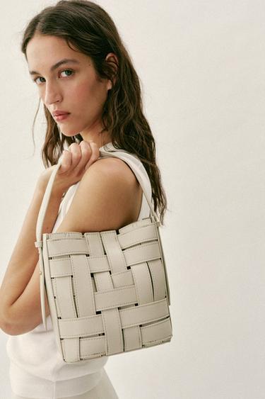Zara Плетеная сумка с плечевым ремнем
