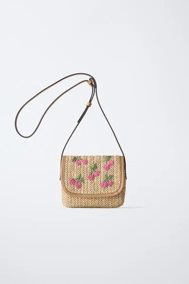 Сумка из рафии с вишнями- Заказать в России