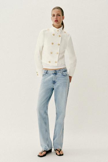 Zara Двубортный жакет с золотыми пуговицами