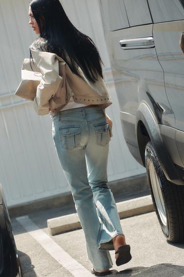 Zara Куртка с эффектом потертости и заклепками