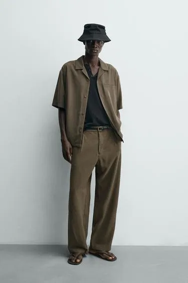 Рубашка Relaxed Fit из струящейся ткани