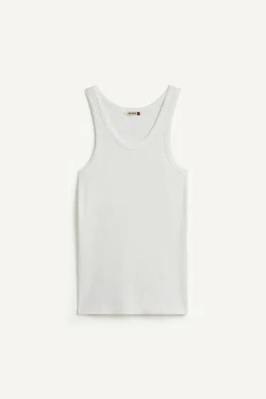 Хлопковый топ без рукавов- Заказать в России