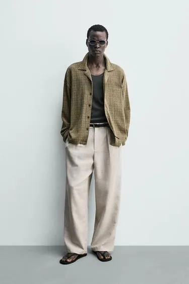 Рубашка из жатой ткани- Заказать в России