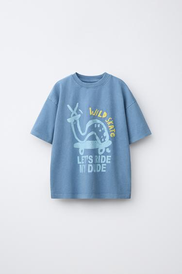 Zara Футболка с принтом «скейт»