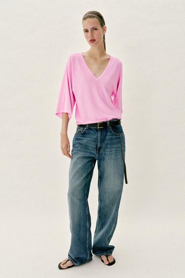 Zara Джерси с V-образным вырезом