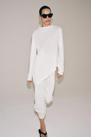 Zara Длинный свитер асимметричного кроя