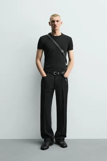 Брюки Flare Fit из рельефной ткани- Заказать в России