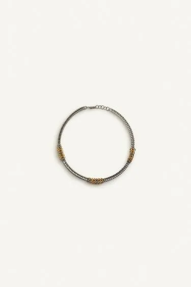 Ожерелье из металла с контрастными металлическими цепями- Заказать в России