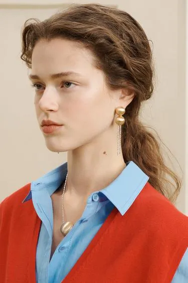 Серьги круглые с цепями- Заказать в России