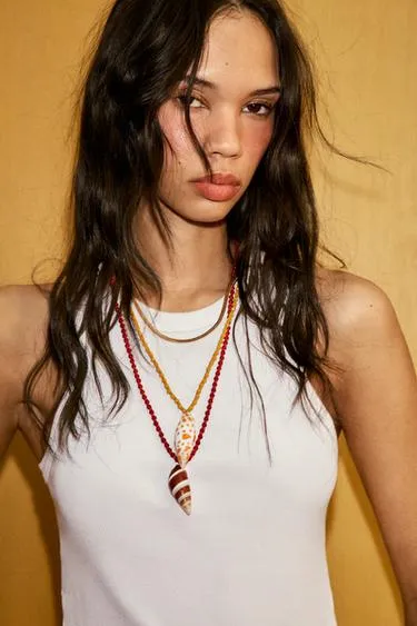 Набор из 3 ожерелий с бусинами и раковинами- Заказать в России