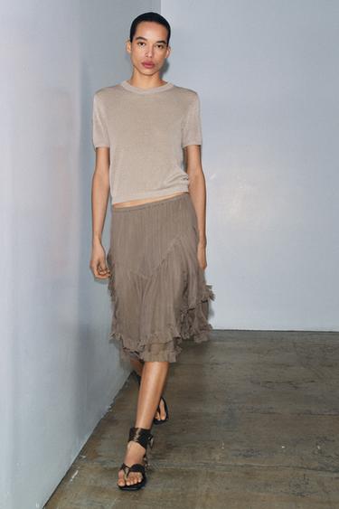 Трикотажный топ с короткими рукавами