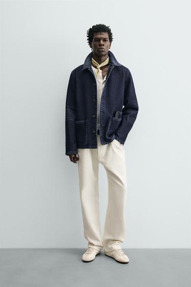 Zara Джинсы прямого кроя из хлопка и конопли