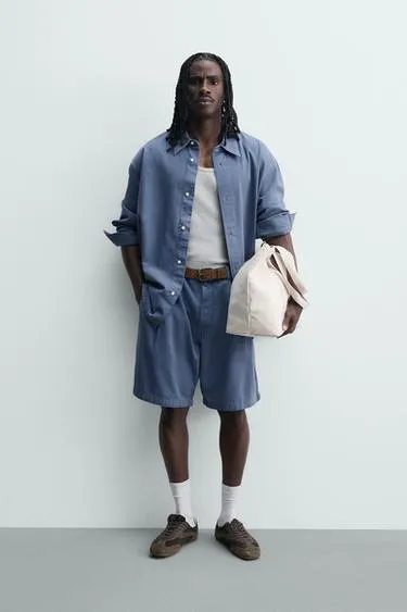 Рубашка Relaxed Fit с эффектом потертости- Заказать в России