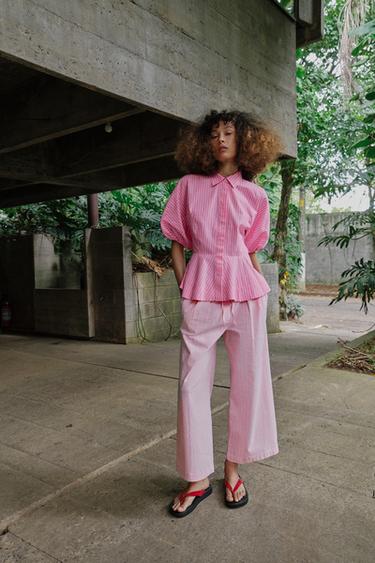 Рубашка из поплина в полоску- Заказать в России