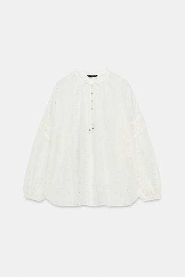 Блуза с вышивкой и пайетками- Заказать в России