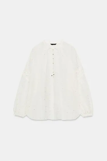 Блуза с вышивкой и пайетками- Заказать в России