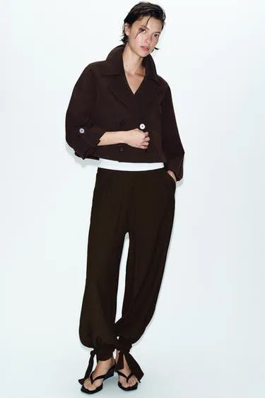 Брюки-багги с бантами- Заказать в России