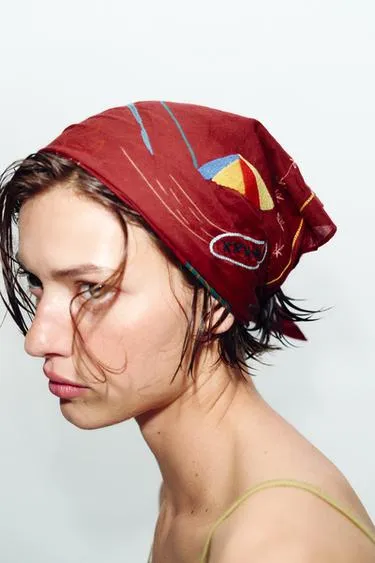 Бандана с вышивкой и принтом- Заказать в России