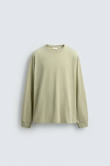 Футболка из легкого хлопка с длинными рукавами- Заказать в России