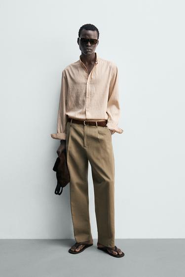 Рубашка свободного кроя в полоску- Заказать в России