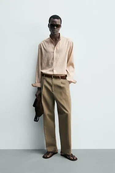 Рубашка свободного кроя в полоску- Заказать в России