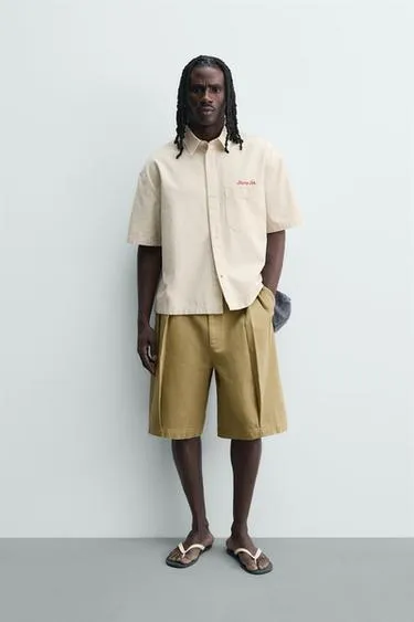 Рубашка в клетку с вышитой надписью- Заказать в России